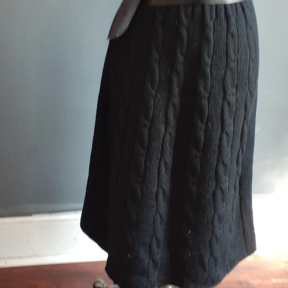 Calvin Klein women Whimsigoth black merino wool blend cable knit dress … - Picture 4 of 13